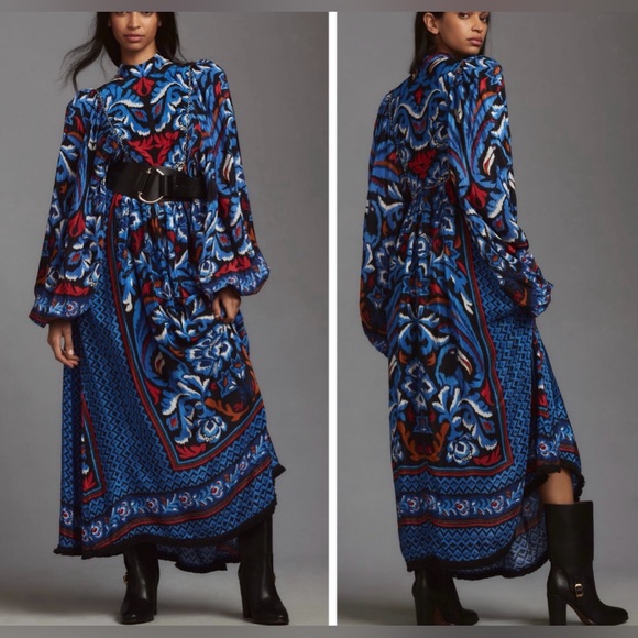 FARM Rio Dresses & Skirts - Farm Rio Printed Dolman Sleeve Kaftan Maxi Dress, Size S/M